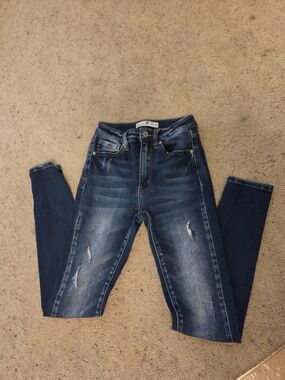 KanCan Dark Blue Distressed Women’s Skinny Jeans